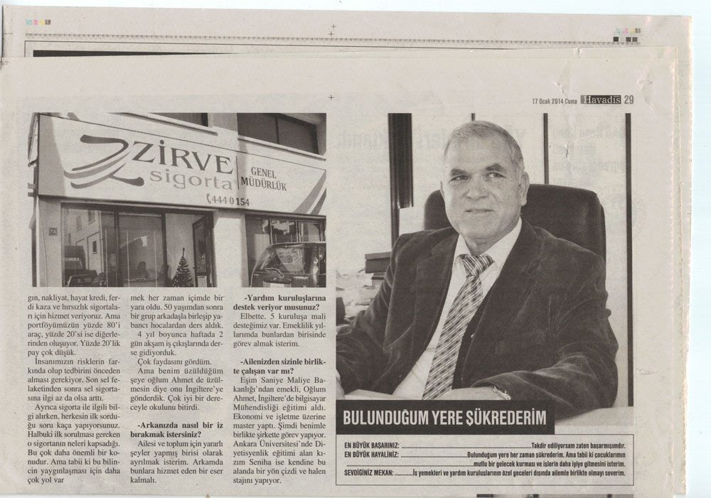 Zirve Sigorta basın görseli